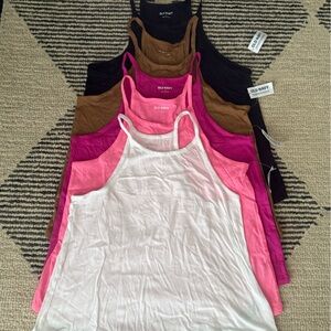 New 6 Old Navy Tank Tops - White, Pink, Brown, Black & beige